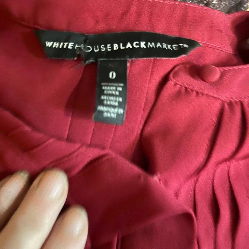 Active Seller! White House Black Market Burgundy Women's Office Interview top